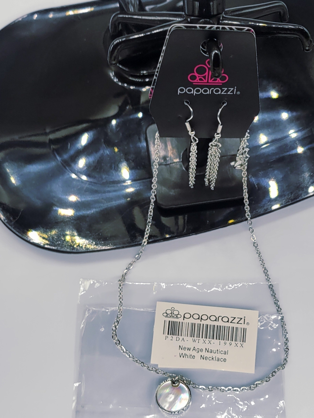 Paparazzi White Nautical Mother-of-Pearl Pendant Necklace